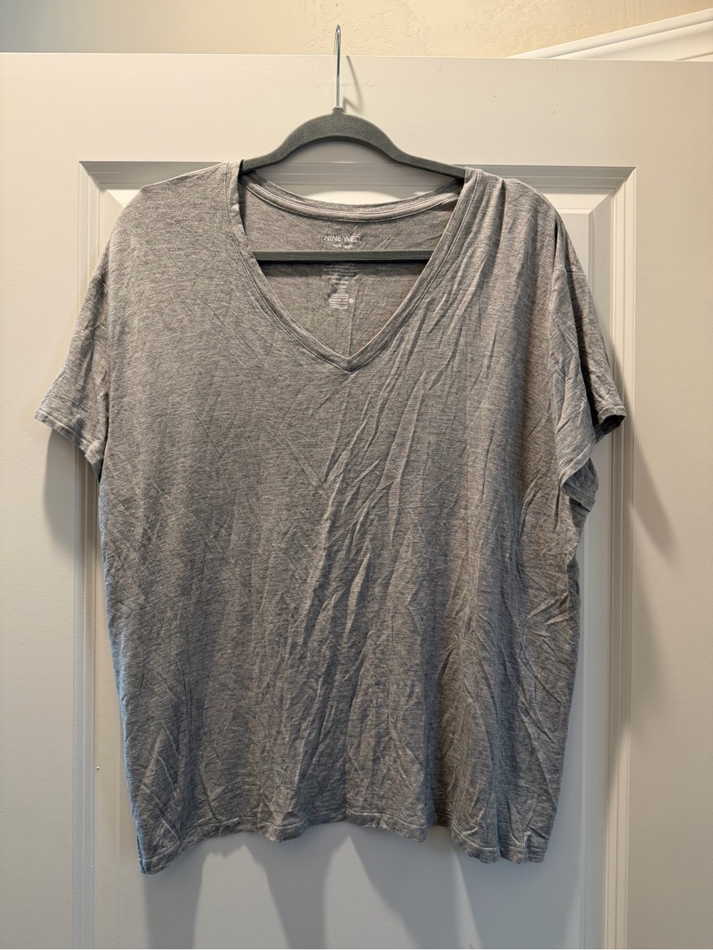 Women’s V-Neck Cotton Tee - Gray